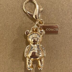 Coach Gold Teddy Bear Bag Charm Keychain
